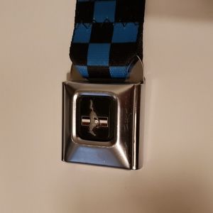 Ford Mustang Blue & Black Checkered Belt